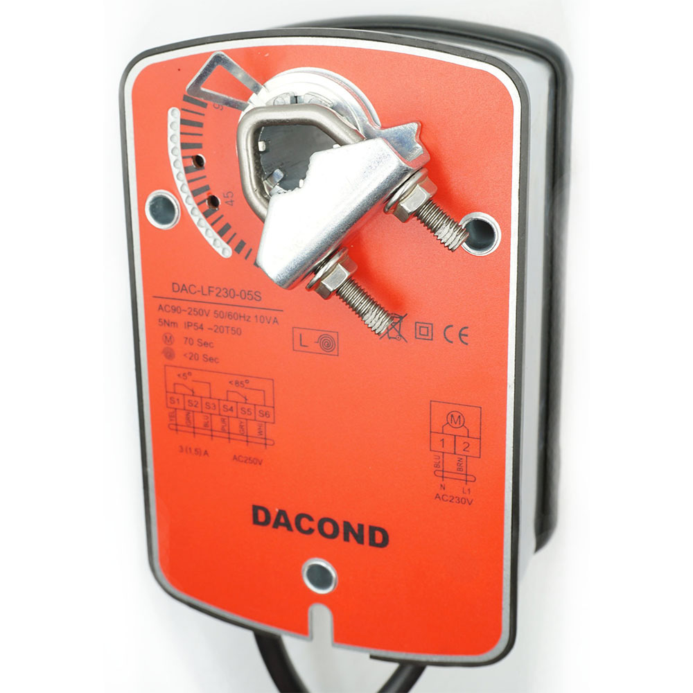 Электропривод DACOND DAC-LF230-05S (5 Н·м, 230 В, с возвратной пружиной)
